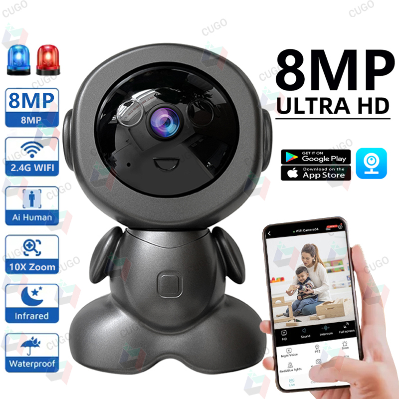 Home Security Robots - Caméra Robot de Surveillance WiFi 8MP