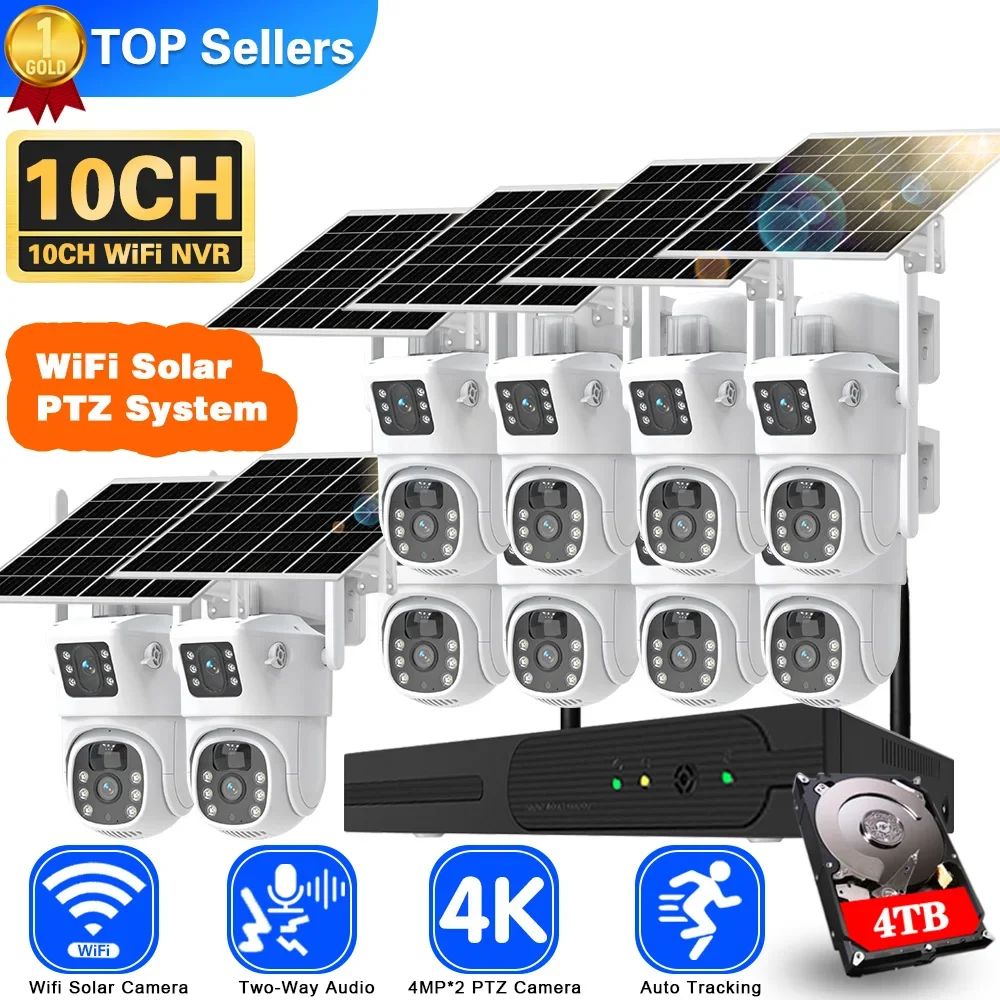 Nvr Kit 8 Channel - Système de caméra de vidéosurveillance solaire,