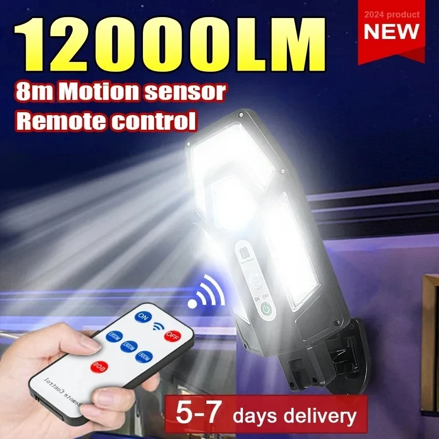 Solar Security Light - 12000LM lampe murale solaire puissante avec