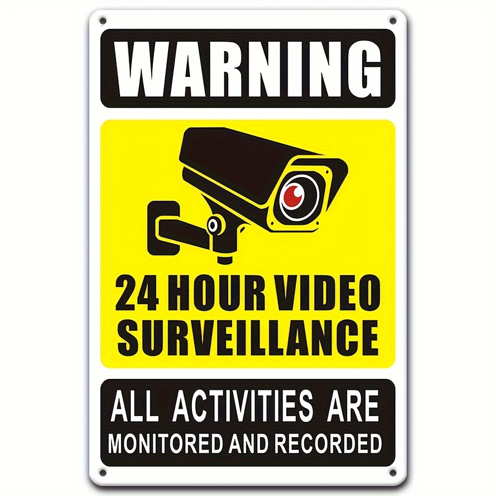 Home Security La - Panneau d'avertissement de vidéosurveillance 24/7, métal