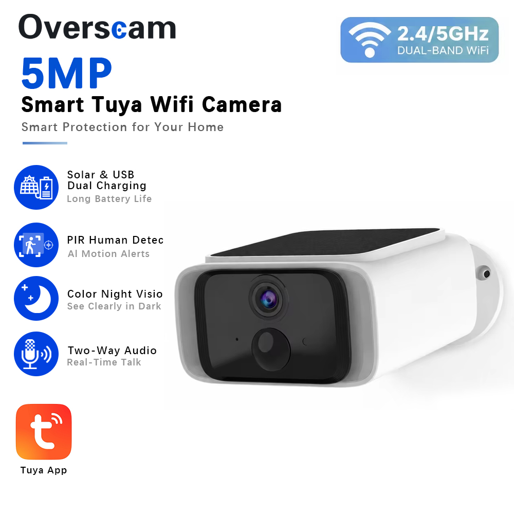 Home Security La - Caméra de sécurité solaire Tuya 5MP