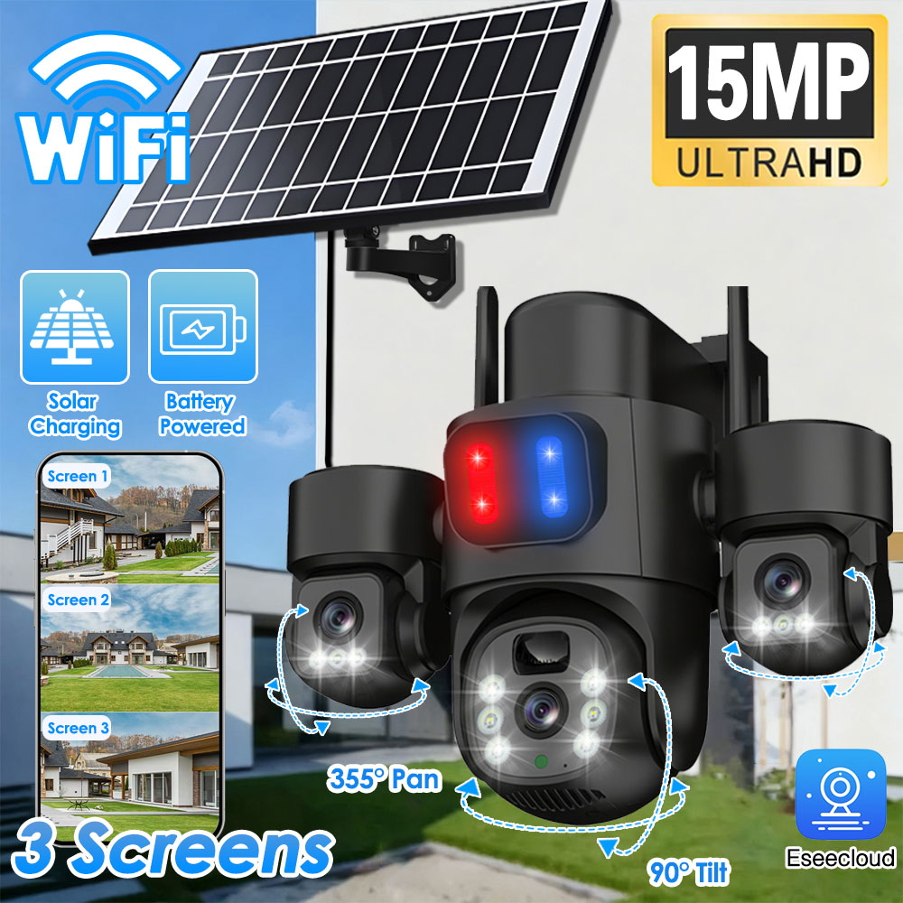 Camera Solar Wireless - Caméra solaire PTZ WIFI extérieure 15MP