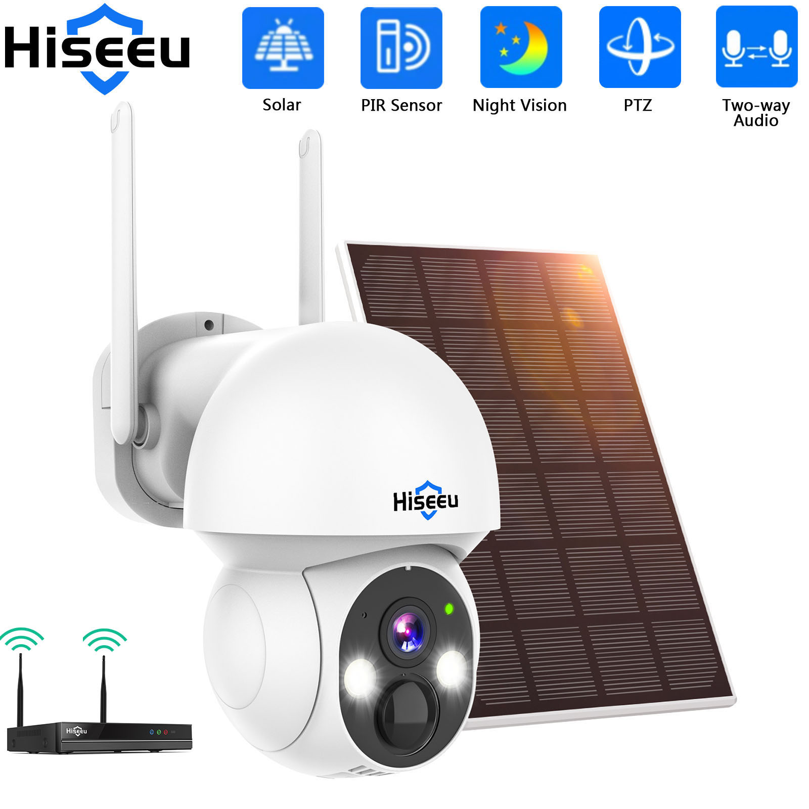 Hiseeu 2K 4MP WIFI PTZ caméra  - Camera Solar Wireless avis et prix
