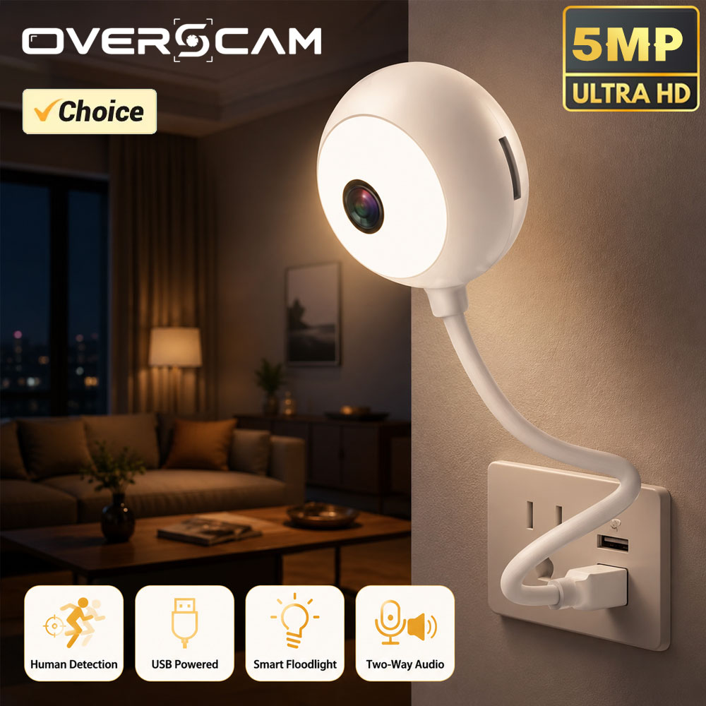 Mini caméra IP WiFi USB 5MP av - Home Security Flood Lights avis et prix