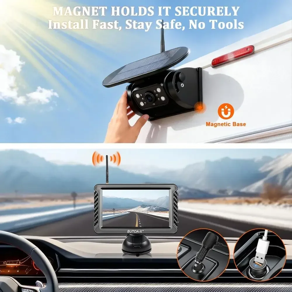Caméra de recul solaire magnét - Camera Solar Wireless avis et prix