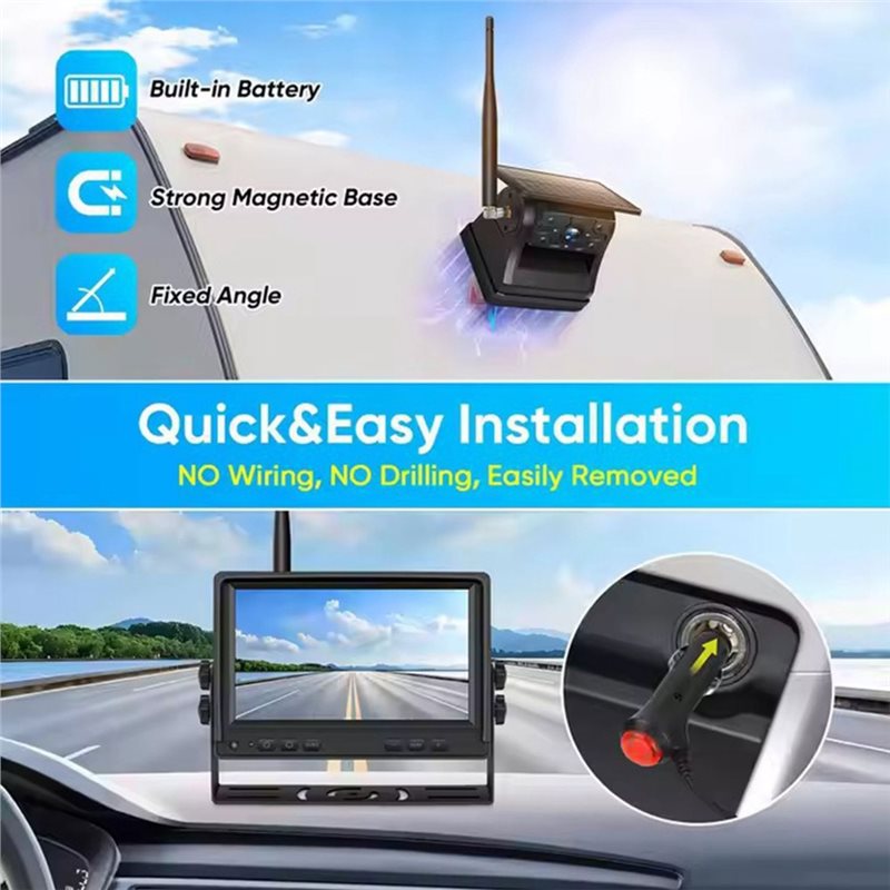 Caméra de recul N75R avec alim - Camera Solar Wireless avis et prix