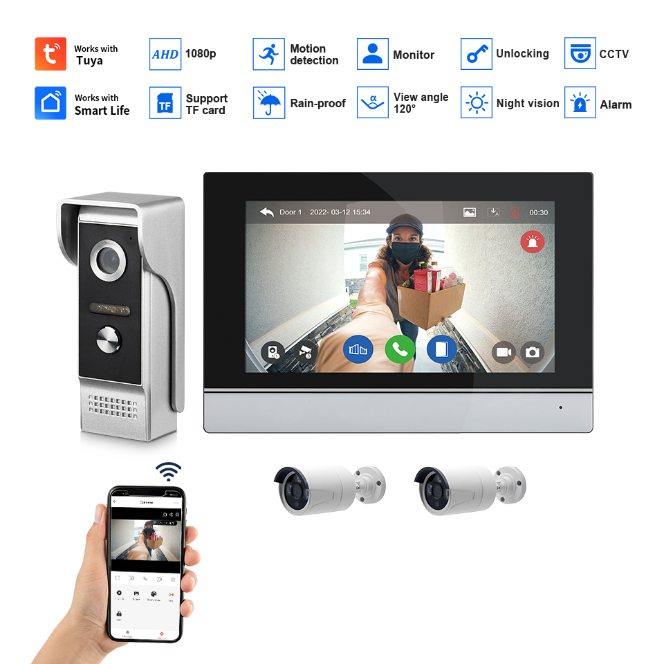 Visiophone avec écran IPS de 7 - Home Security La avis et prix