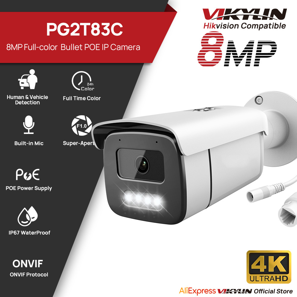 Caméra IP Bullet Vikylin 8MP V - Nvr Kit 8 Channel avis et prix